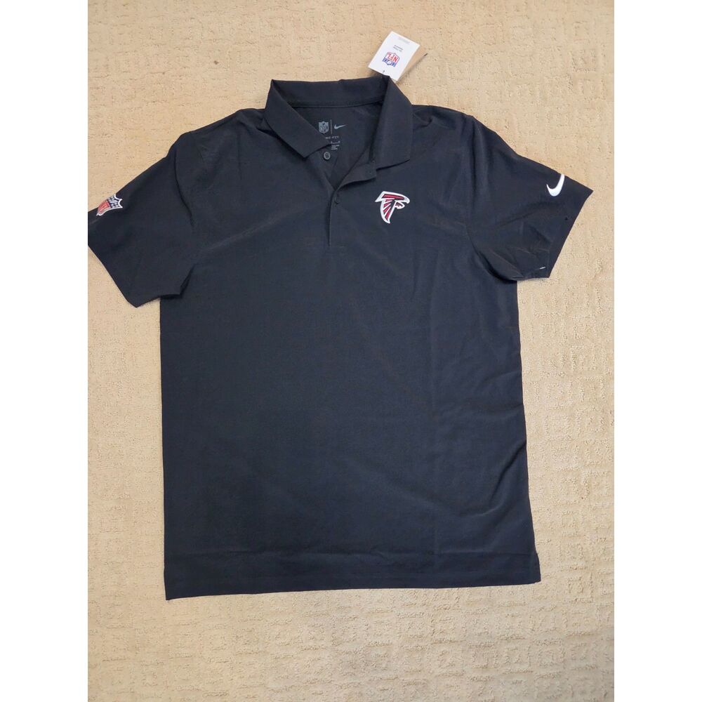 NWT Nike NFL Atlanta Falcons Dri-Fit Polo Shirt Mens Size Large Black On Field